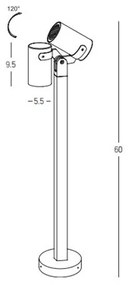 Stalp cu spot directionabil iluminat exterior modern IP54 Milly