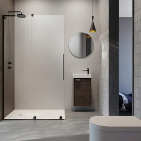 Paravan de dus tip Walk-in Radaway Furo SL negru mat-transparent 80 cm sticla securizata 8 mm stanga