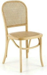 Scaun K502, stejar, ratan natural/lemn, 45x50x89 cm
