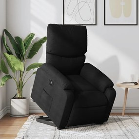 vidaXL Fotoliu electric rabatabil cu ridicare, negru, textil