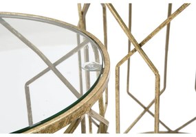 Măsuțe auxiliare rotunde cu blat din sticlă 2 buc. ø 42 cm Tunisi – Mauro Ferretti