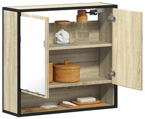 vidaXL Dulap baie cu oglindă stejar sonoma 65x20x60 cm lemn compozit