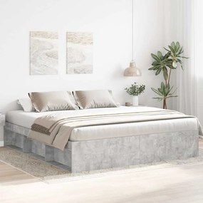 vidaXL Cadru de pat, gri beton, 200x200 cm