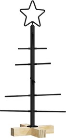 vidaXL Pom de Crăciun din metal Negru 59,5 cm Oțel vopsit în pulbere