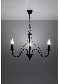 Lustră pe lanț MINERWA 3 3xE14/40W/230V negru