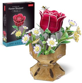 BUCHET DE FLORI 3D TRANDAFIR 120 PIESE - CUBIC FUN (CUW3301h)