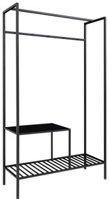 Vita suport pentru haine, 2 rafturi, negru, cadru negru 101x38x170 cm