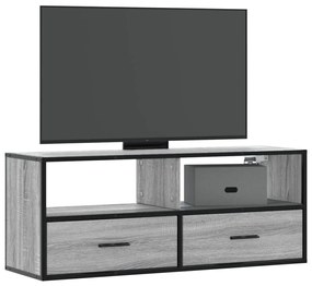 848932 vidaXL Dulap TV, gri sonoma, 100x31x39,5 cm, lemn prelucrat și metal