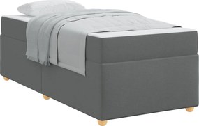 vidaXL Cadru de pat cu saltea Gri închis 80 x 200 cm țesătură