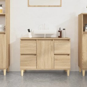 821271 vidaXL Dulap de chiuvetă, stejar sonoma, 80x33x60 cm, lemn prelucrat