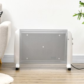 HOMCOM Încălzitor Electric 1000W/2000W Radiator din Mica cu 2 Niveluri de Putere pentru 15-20m² 79x27x54 cm Alb | Aosom Romania
