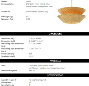 Lustra LUX design natural Tavira ratan