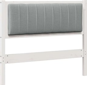 vidaXL Tăblie tapițată cu headboard Alb 100 cm Lemn de pin masiv
