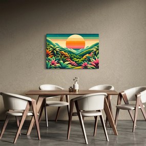 Tablou - Apus de soare multicolor (90x60 cm)