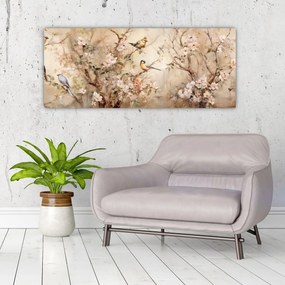 Tablou - Pictură de păsări de epocă II. (120x50 cm)