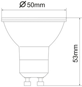 Bec GU10 LED 4,9W 345lm, 3000K