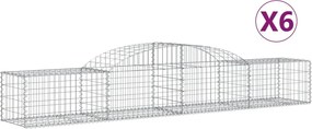 vidaXL Coșuri gabion arcuite, 6 buc., 300x50x40/60 cm, fier galvanizat