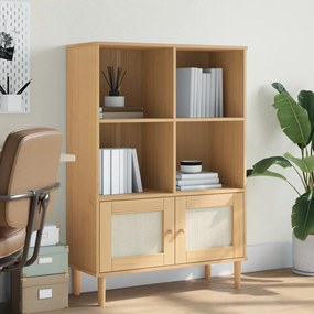 vidaXL Bibliotecă SENJA aspect ratan maro 90x35x130 cm lemn masiv pin