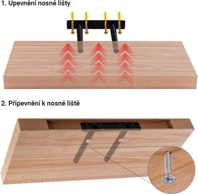 Stilista Raft de perete, alb lucios, 70 cm, 2 bucăți
