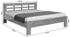 Pat dublu din lemn masiv ANGELA 180x200 cm alb