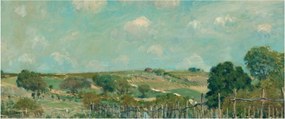 Tablou - Alfred Sisley,  Meadow, reproducere (120x50 cm)