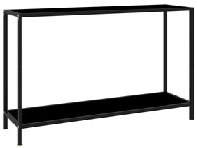 322840 vidaXL Masă consolă, negru, 120 x 35 x 75 cm, sticlă securizată