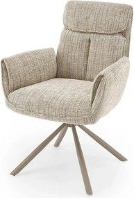 Scaun rotativ K596, bej/casmir, stofa clasica/metal, 66x66x93 cm