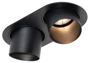 Spot îngropat rotund negru GU10 70mm orientabil 2 lumini - Installa