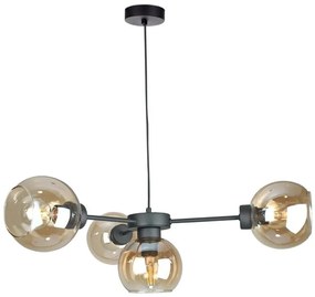 Lustră pe cablu KALIOPE 4xE27/60W/230V negru/bej fumuriu