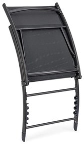 Șezlong de grădină gri antracit din metal Taylor – Bizzotto