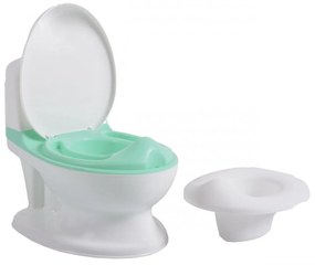 Olita premium pentru copii NOVOKIDS™ Atlantic seat, Cu sunete, Vas detasabil, Plastic non toxic, Suport hartie igienica, Turquoise cu Alb