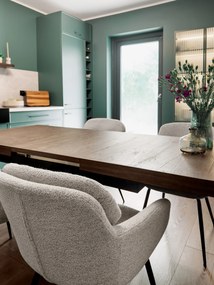MAZZONI EXPORT GEORGIA Bej Latte (material Monza 60) - SCAUN MODERN TAPIȚAT BOUCLÉ PENTRU SALON/SUFRAGERIE/BIROU LOFT