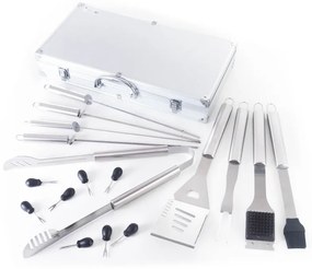 Set de unelte pentru grătar G21, 17 buc, carcasă aluminiu
