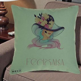 Perna Personalizata Zodie Fecioara, 40x40 cm, Verde, Husa Detasabila, Perna Inclusa, BEKZ®