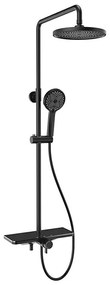 Aqualine - Set de duș ARONA cu baterie, negru mat