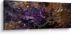 Tablou - Abstracție texturată (cu ceas) (90x30 cm)