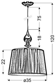 Lustră pe cablu GILLENIA 1xE27/60W/230V