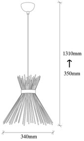 Lustră pe cablu KIRPI 1xE27/40W/230V neagră