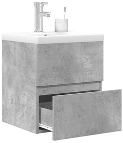 vidaXL Set mobilier de baie, 2 piese, gri beton, lemn compozit