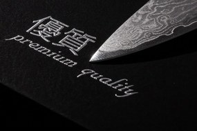 Set de cuțite G21 Damascus Premium în bloc de bambus, 3 bucăți + piatră de ascuțit