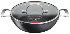 Tigaie wok Tefal G2557172 SHAL26CV M UNLIMITED, 26 cm, Capac, Acoperire antiaderenta, Thermo-Signal, Inductie, Negru