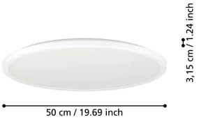 Plafonieră LED RGBW dimabilă de exterior Eglo 901473 ROVITO-Z 16,8W/230V d. 50 cm IP44 alb