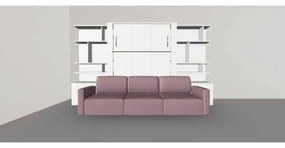 Set pat rabatabil dublu (150X200), 2 biblioteci 100 cm si canapea 3 locuri - NOVA BOOKCASES & Triple SOFA SET