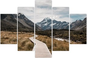 Tablou - Poteca în valea muntelui Mt. Cook (150x105 cm)