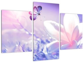 Tablou - Fluture lângă floare (90x60 cm)