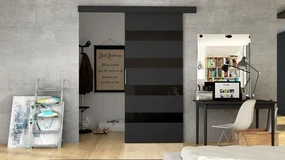 Uși glisant de interior Orenia V (negru + negru lacobel). 1059171