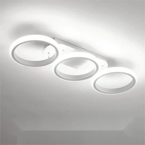 Lustra LED Plafoniera, B130-3BK, 3 Tipuri De Lumina, 54W, Alb Rotunda