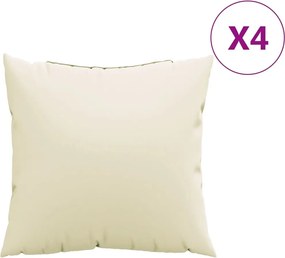 vidaXL Perne de canapea, 4 buc., crem, 60x60 cm, textil