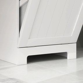 HOMCOM Dulap de baie cu coș rabatabil pentru rufe murdare Mobilier pentru rufe murdare cu sacoșă textilă pliabilă și sertar Alb 40x38x90 cm | Aosom Romania