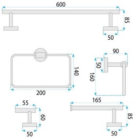 Set accesorii pentru baie GRID 4 piese negru